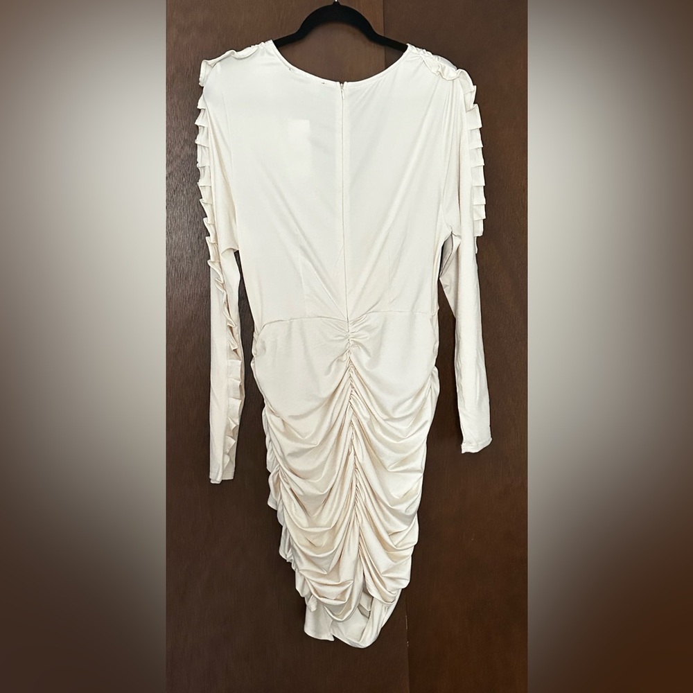 Ruffle Bodycon Dress in Ivory Plus Size 0/12 - Picture 2 of 3